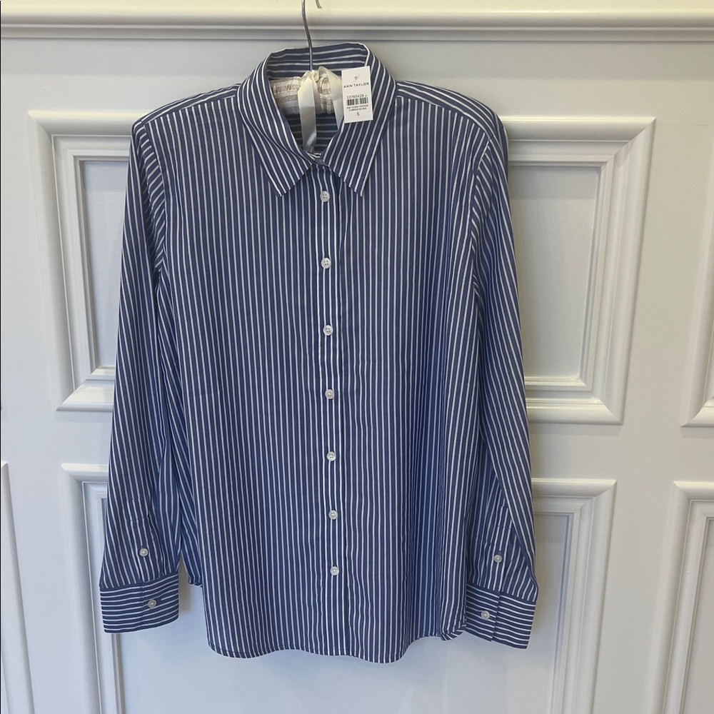 Blue Striped Ann Taylor Shirt